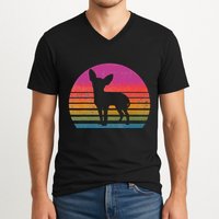 Retro 80's Chihuahua, Chihuahua Lover, Chihuahua Mom V-Neck T-Shirt