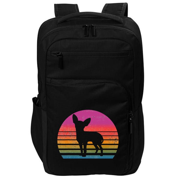 Retro 80's Chihuahua, Chihuahua Lover, Chihuahua Mom Impact Tech Backpack