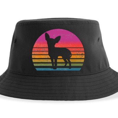 Retro 80's Chihuahua, Chihuahua Lover, Chihuahua Mom Sustainable Bucket Hat