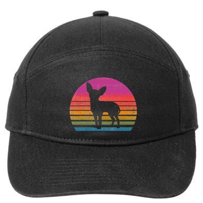 Retro 80's Chihuahua, Chihuahua Lover, Chihuahua Mom 7-Panel Snapback Hat