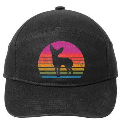 Retro 80's Chihuahua, Chihuahua Lover, Chihuahua Mom 7-Panel Snapback Hat