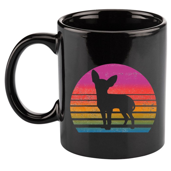 Retro 80's Chihuahua, Chihuahua Lover, Chihuahua Mom 11oz C Handle Ceramic Mug