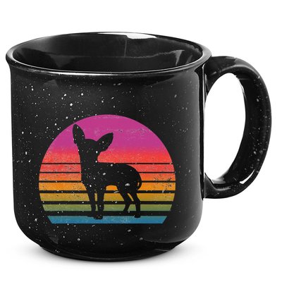 Retro 80's Chihuahua, Chihuahua Lover, Chihuahua Mom 15oz Campfire Ceramic Mug
