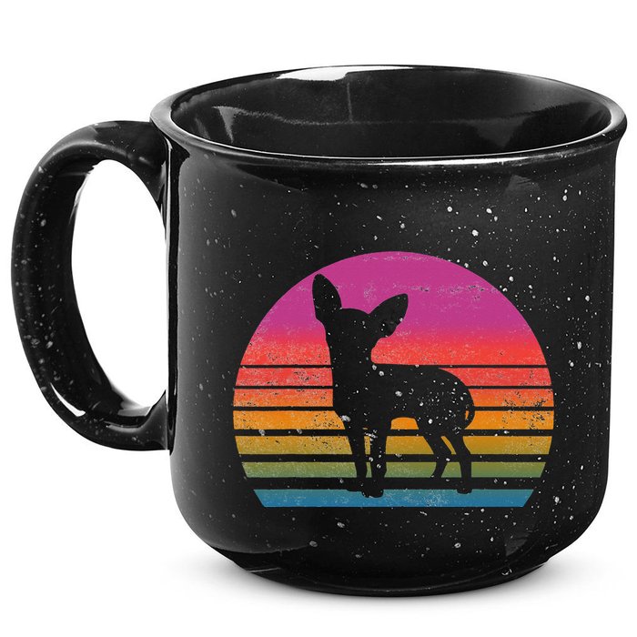 Retro 80's Chihuahua, Chihuahua Lover, Chihuahua Mom 15oz Campfire Ceramic Mug