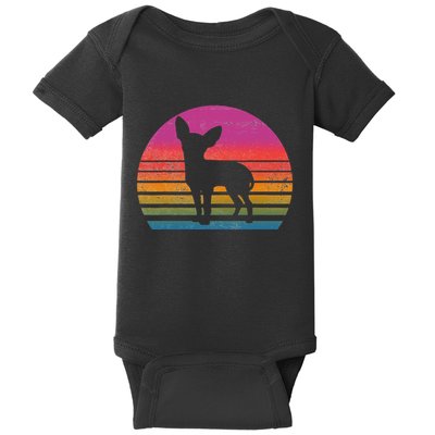 Retro 80's Chihuahua, Chihuahua Lover, Chihuahua Mom Baby Bodysuit