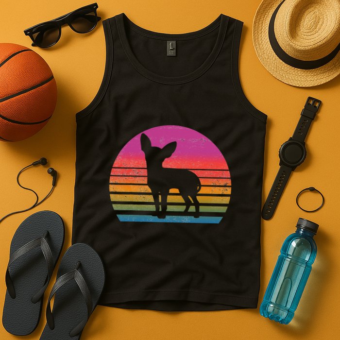 Retro 80's Chihuahua, Chihuahua Lover, Chihuahua Mom Tank Top