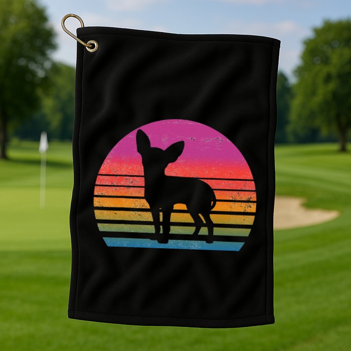 Retro 80's Chihuahua, Chihuahua Lover, Chihuahua Mom Golf Towel