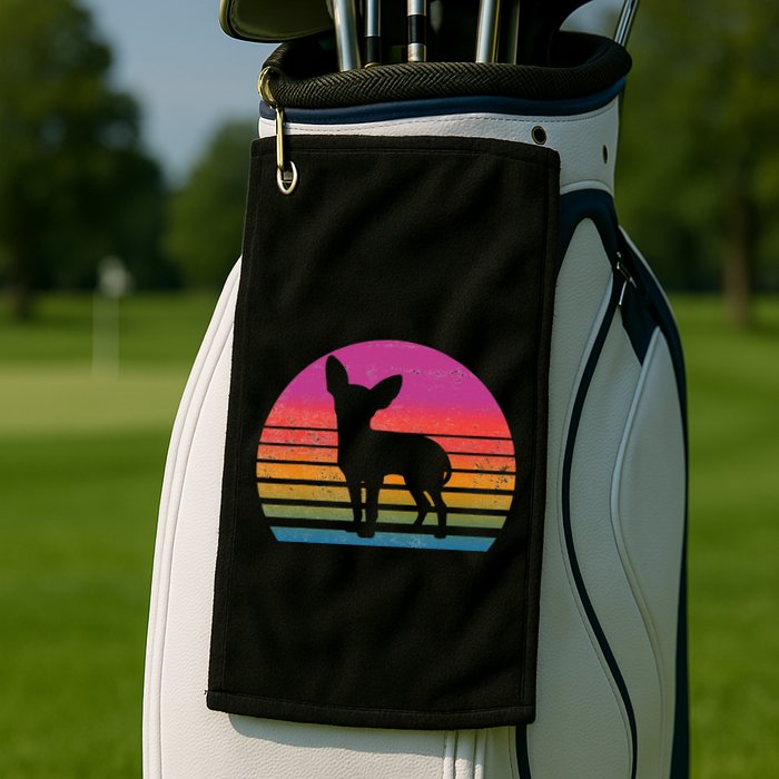 Retro 80's Chihuahua, Chihuahua Lover, Chihuahua Mom Golf Towel