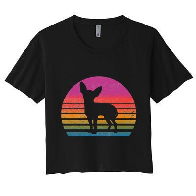 Retro 80's Chihuahua, Chihuahua Lover, Chihuahua Mom Crop Top