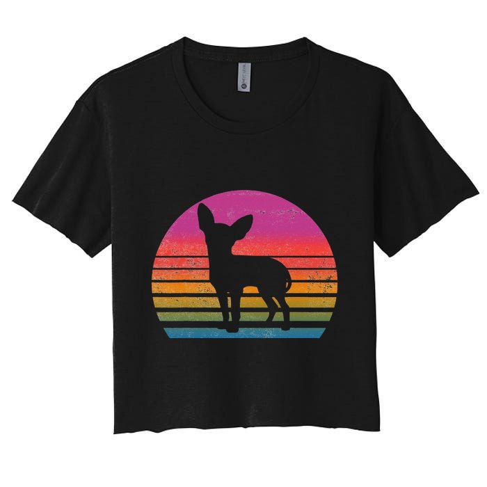 Retro 80's Chihuahua, Chihuahua Lover, Chihuahua Mom Crop Top