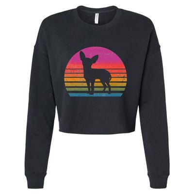 Retro 80's Chihuahua, Chihuahua Lover, Chihuahua Mom Cropped Pullover Crew