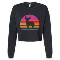 Retro 80's Chihuahua, Chihuahua Lover, Chihuahua Mom Cropped Pullover Crew