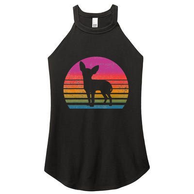 Retro 80's Chihuahua, Chihuahua Lover, Chihuahua Mom Women's Perfect Tri Rocker Tank