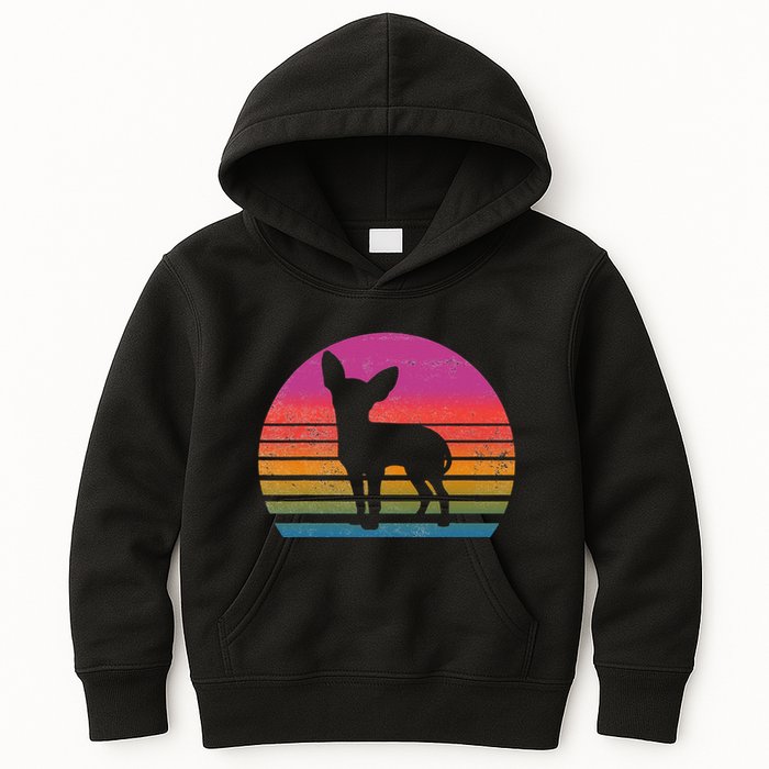 Retro 80's Chihuahua, Chihuahua Lover, Chihuahua Mom Kids Hoodie