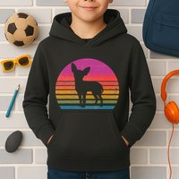 Retro 80's Chihuahua, Chihuahua Lover, Chihuahua Mom Kids Hoodie