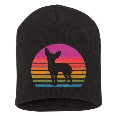 Retro 80's Chihuahua, Chihuahua Lover, Chihuahua Mom Short Acrylic Beanie