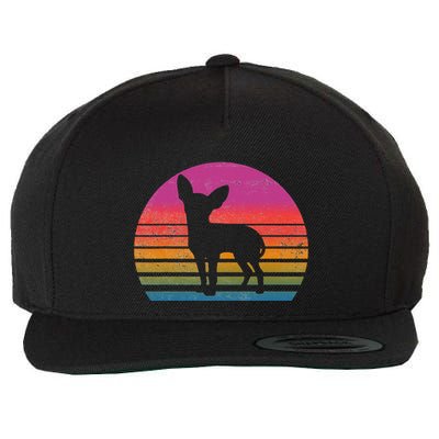 Retro 80's Chihuahua, Chihuahua Lover, Chihuahua Mom Wool Snapback Cap