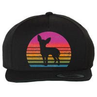 Retro 80's Chihuahua, Chihuahua Lover, Chihuahua Mom Wool Snapback Cap