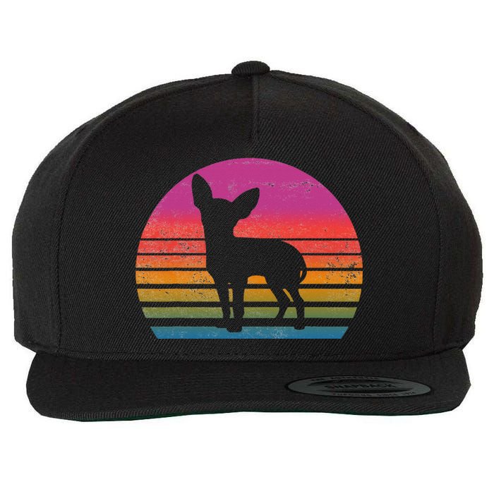 Retro 80's Chihuahua, Chihuahua Lover, Chihuahua Mom Wool Snapback Cap