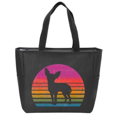 Retro 80's Chihuahua, Chihuahua Lover, Chihuahua Mom Zip Tote Bag