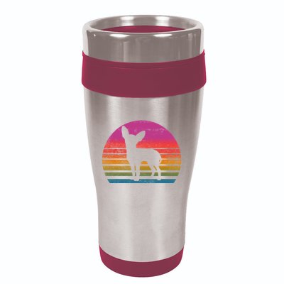 Retro 80's Chihuahua, Chihuahua Lover, Chihuahua Mom 16oz Travel Tumbler