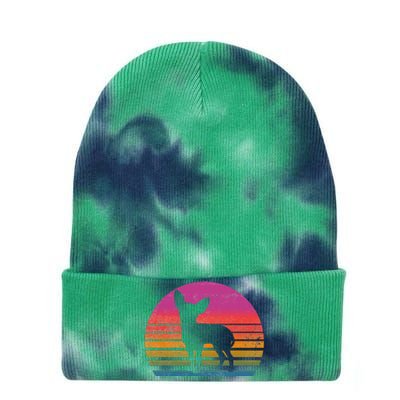 Retro 80's Chihuahua, Chihuahua Lover, Chihuahua Mom Tie Dye 12in Knit Beanie