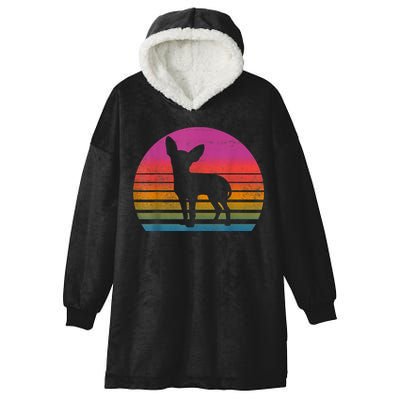 Retro 80s Chihuahua Chihuahua Lover Chihuahua Mom Hooded Wearable Blanket