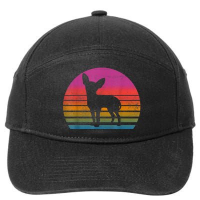 Retro 80s Chihuahua Chihuahua Lover Chihuahua Mom 7-Panel Snapback Hat