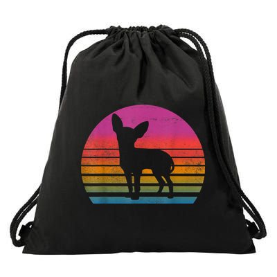 Retro 80s Chihuahua Chihuahua Lover Chihuahua Mom Drawstring Bag