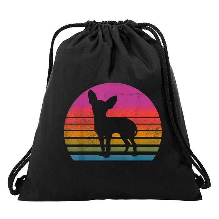 Retro 80s Chihuahua Chihuahua Lover Chihuahua Mom Drawstring Bag