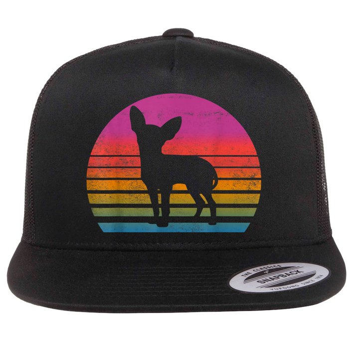 Retro 80s Chihuahua Chihuahua Lover Chihuahua Mom Flat Bill Trucker Hat