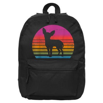 Retro 80s Chihuahua Chihuahua Lover Chihuahua Mom 16 in Basic Backpack