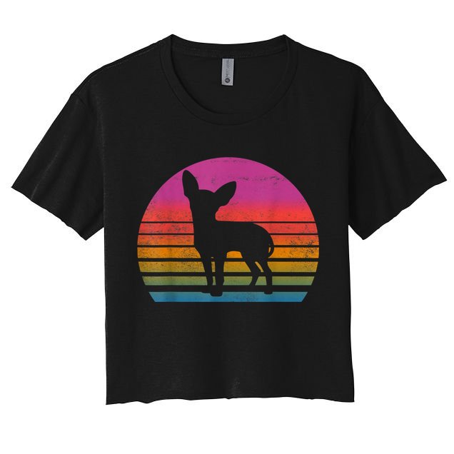 Retro 80s Chihuahua Chihuahua Lover Chihuahua Mom Crop Top