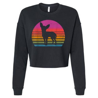 Retro 80s Chihuahua Chihuahua Lover Chihuahua Mom Cropped Pullover Crew