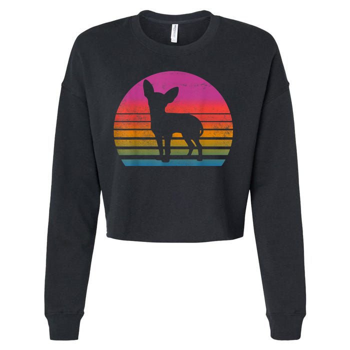 Retro 80s Chihuahua Chihuahua Lover Chihuahua Mom Cropped Pullover Crew