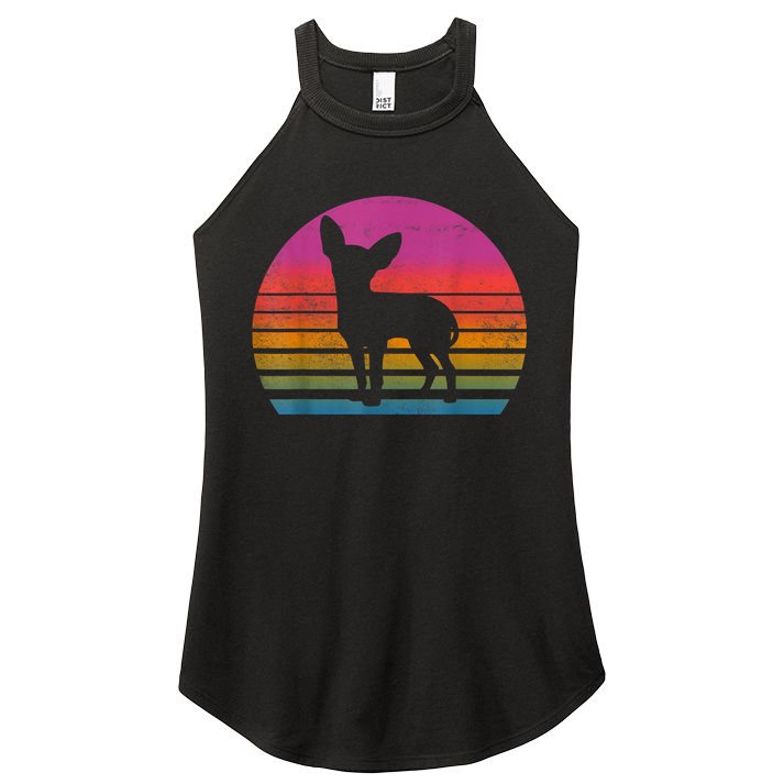 Retro 80s Chihuahua Chihuahua Lover Chihuahua Mom Women's Perfect Tri Rocker Tank