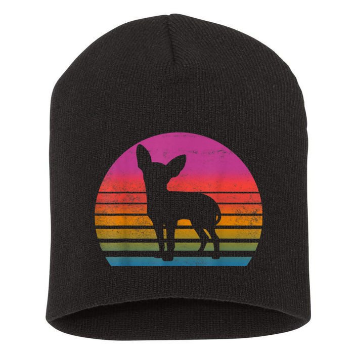 Retro 80s Chihuahua Chihuahua Lover Chihuahua Mom Short Acrylic Beanie