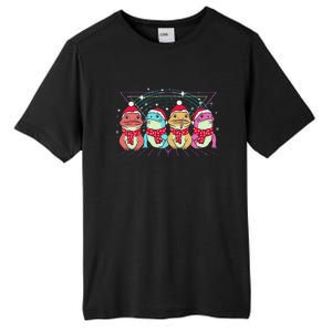 Retro 8s0s Christmas Komodo Monitor Santa Hat Komodo Dragon Tall Fusion ChromaSoft Performance T-Shirt