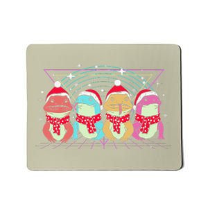 Retro 8s0s Christmas Komodo Monitor Santa Hat Komodo Dragon Mousepad