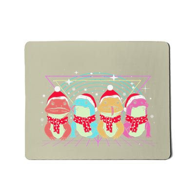 Retro 8s0s Christmas Komodo Monitor Santa Hat Komodo Dragon Mousepad