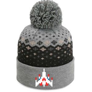 Retro 80's Computer Game Space Ship The Baniff Cuffed Pom Beanie