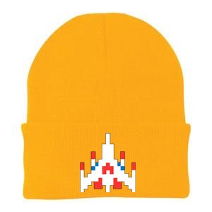 Retro 80's Computer Game Space Ship Knit Cap Winter Beanie