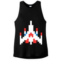 Retro 80's Computer Game Space Ship Ladies PosiCharge Tri-Blend Wicking Tank