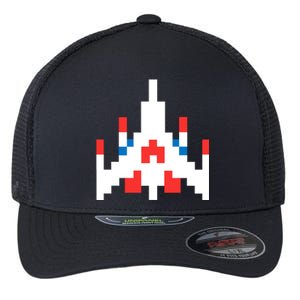 Retro 80's Computer Game Space Ship Flexfit Unipanel Trucker Cap