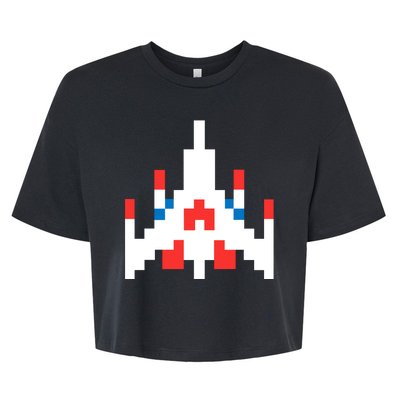 Retro 80's Computer Game Space Ship Bella+Canvas Jersey Crop Tee