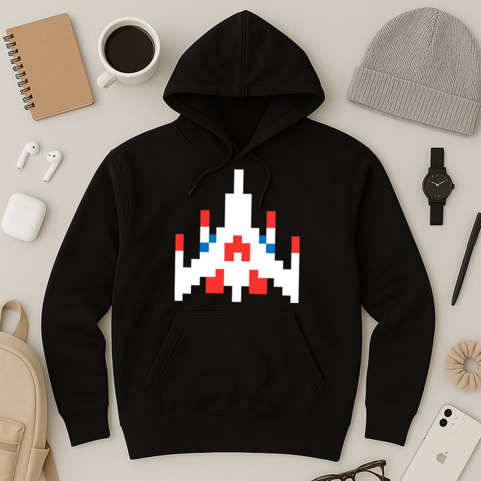 Retro 80's Computer Game Space Ship Hoodie