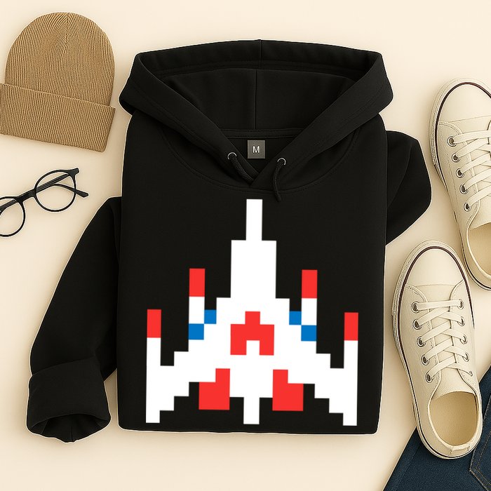 Retro 80's Computer Game Space Ship Hoodie