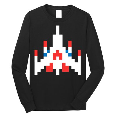 Retro 80's Computer Game Space Ship Long Sleeve Shirt