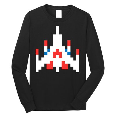 Retro 80's Computer Game Space Ship Long Sleeve Shirt