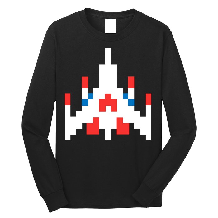 Retro 80's Computer Game Space Ship Long Sleeve Shirt